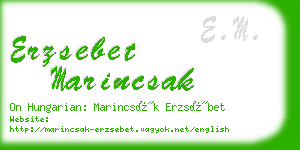 erzsebet marincsak business card